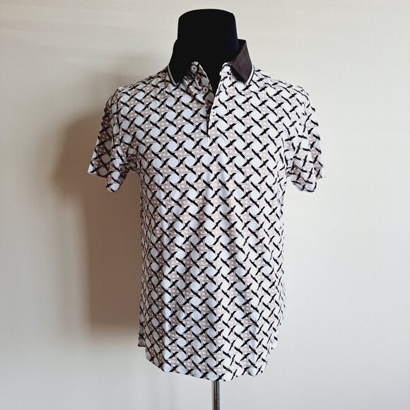 New Lorenzoni Italian Men's 100% Cotton Fancy Polo Shirt Sizes S / M / L